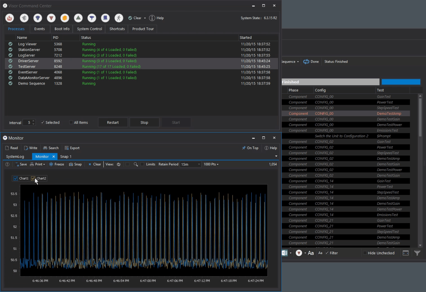 PASS monitoring and execution screen